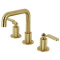 Kingston Brass Widespread Bathroom Faucet with Push PopUp, Brushed Brass KS1417KL